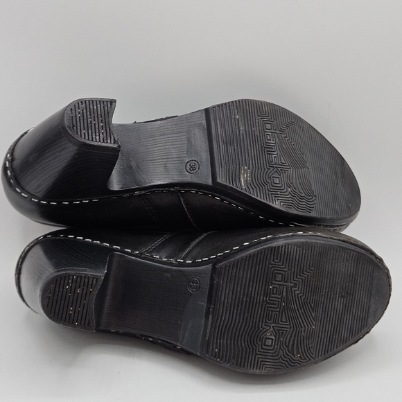 Dansko Riki antique green/ brown leather 2.5" clog loafers 38 US size 7.5 / 8 - Picture 7 of 16